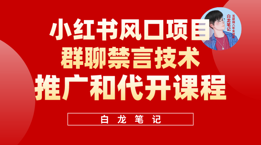 小红书风口项目日入300+，小红书群聊禁言技术代开项目，适合新手操作艺创吧-网创项目资源站-副业项目-创业项目-搞钱项目艺创吧