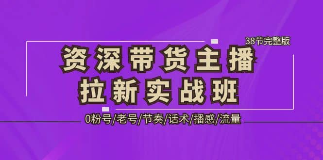 资深·带货主播拉新实战班，0粉号/老号/节奏/话术/播感/流量-38节完整版艺创吧-网创项目资源站-副业项目-创业项目-搞钱项目艺创吧