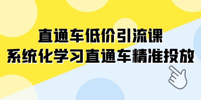 直通车-低价引流课，系统化学习直通车精准投放（14节课）艺创吧-网创项目资源站-副业项目-创业项目-搞钱项目艺创吧