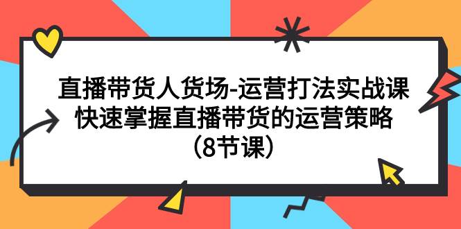直播带货人货场-运营打法实战课：快速掌握直播带货的运营策略（8节课）艺创吧-网创项目资源站-副业项目-创业项目-搞钱项目艺创吧