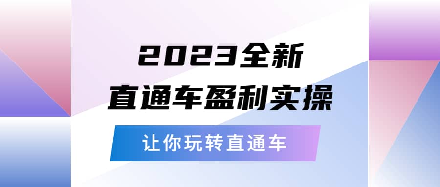 2023全新直通车·盈利实操：从底层，策略到搭建，让你玩转直通车艺创吧-网创项目资源站-副业项目-创业项目-搞钱项目艺创吧