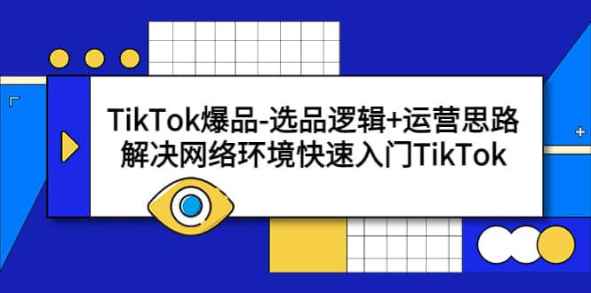 TikTok爆品-选品逻辑+运营思路：解决网络环境快速入门TikTok艺创吧-网创项目资源站-副业项目-创业项目-搞钱项目艺创吧