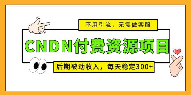 CNDN付费资源项目，不用引流，无需做客服，后期被动收入艺创吧-网创项目资源站-副业项目-创业项目-搞钱项目艺创吧