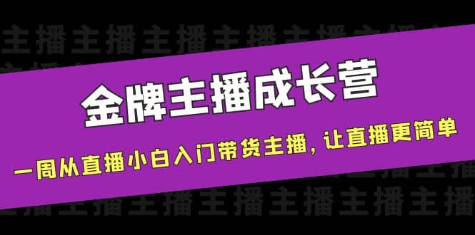 金牌主播成长营，一周从直播小白入门带货主播，让直播更简单艺创吧-网创项目资源站-副业项目-创业项目-搞钱项目艺创吧