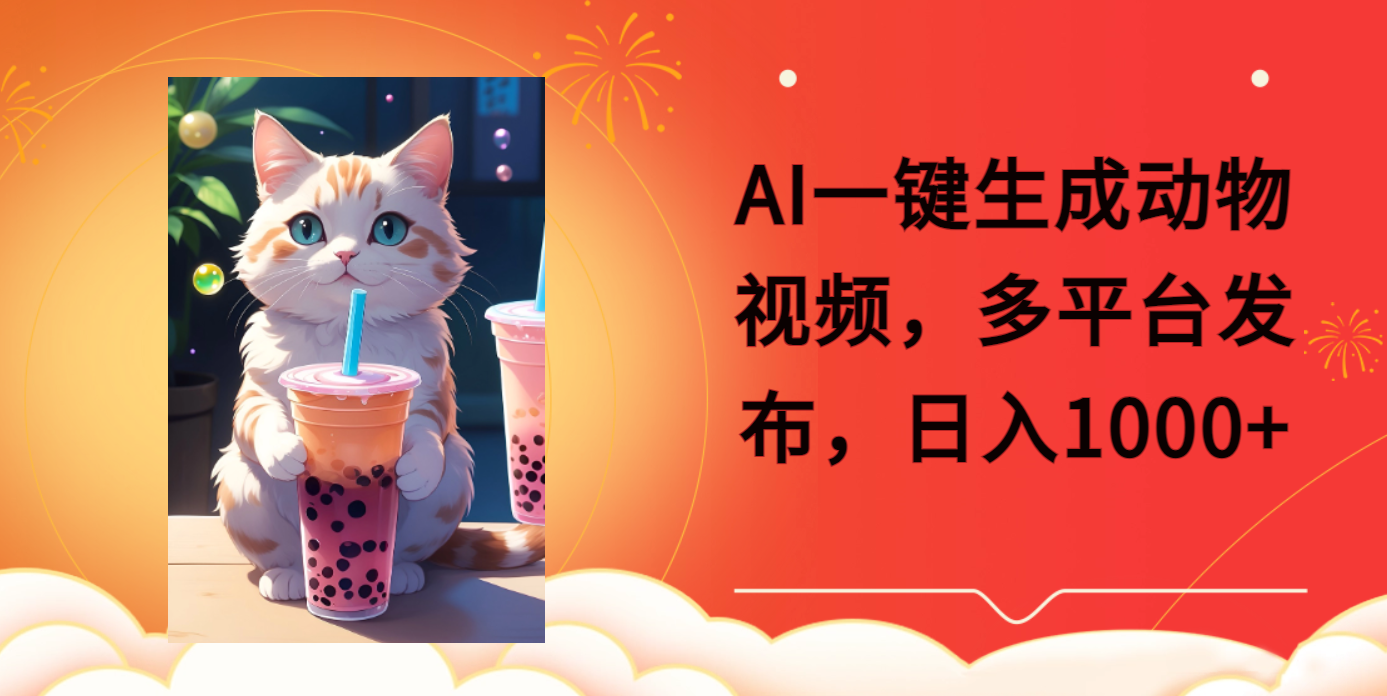 AI一键生成动物搞笑视频,多平台发布,轻松破千万播放,日入2000+艺创吧-网创项目资源站-副业项目-创业项目-搞钱项目艺创吧