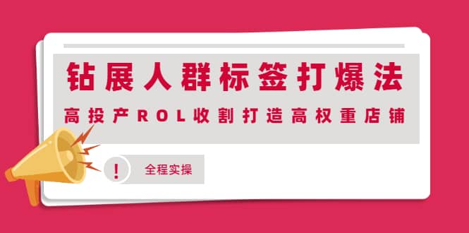 钻展人群标签打爆法，高投产ROL收割打造高权重店铺(全程实操)艺创吧-网创项目资源站-副业项目-创业项目-搞钱项目艺创吧
