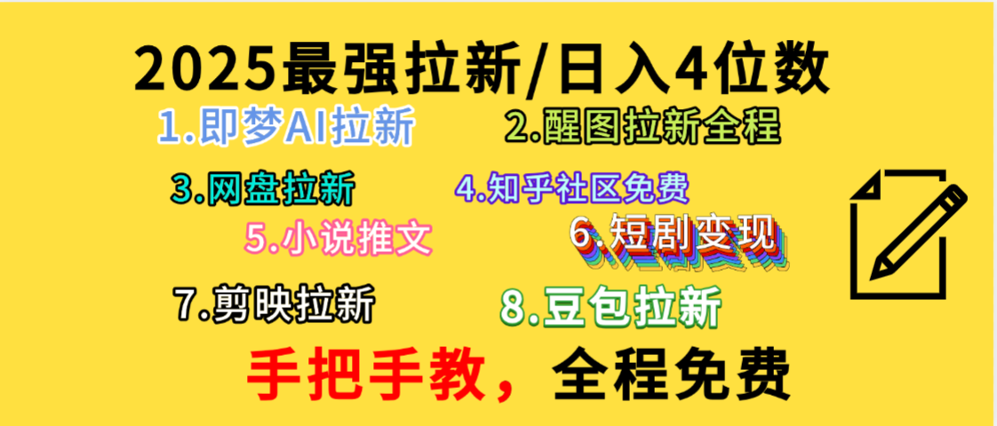 全程免费，手把手教，日入4位数的拉新项目，教会你免费使用各种AI软件，并且持续更新市面上最新的项目哦！艺创吧-网创项目资源站-副业项目-创业项目-搞钱项目艺创吧