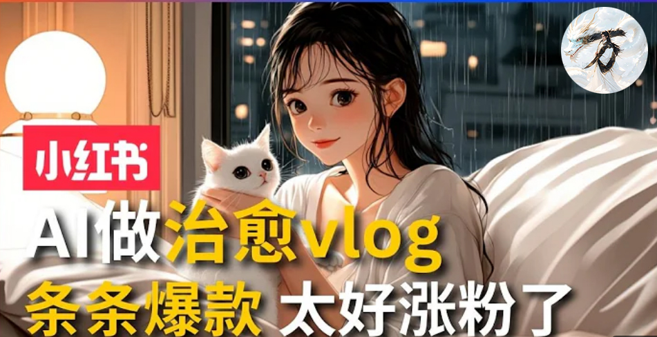 AI治愈系vlog动画视频,小红书7天 涨粉破千,商单报价1500+,0成本制作,日入2000+,有手就会 艺创吧-网创项目资源站-副业项目-创业项目-搞钱项目艺创吧