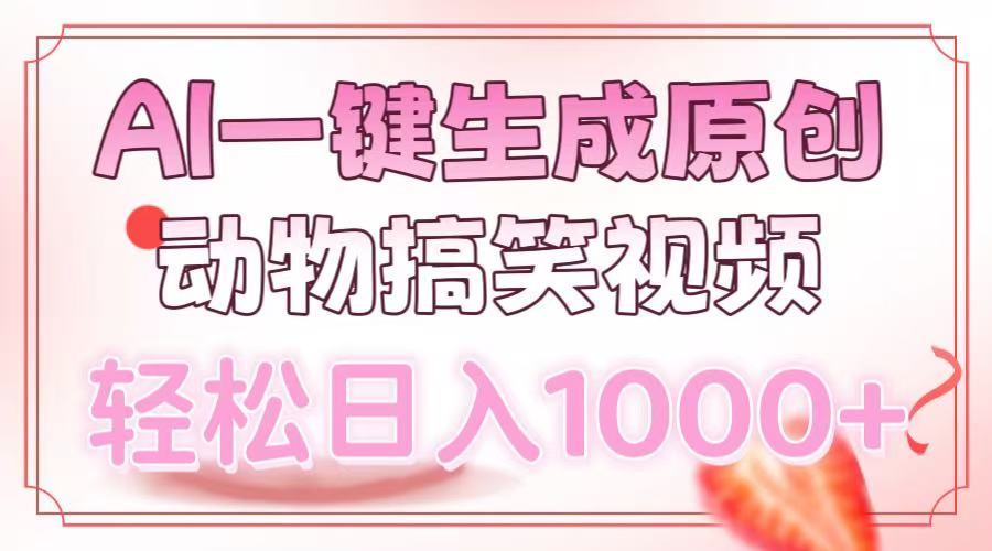 AI一键生成原创动物搞笑视频，轻松日入1000+艺创吧-网创项目资源站-副业项目-创业项目-搞钱项目艺创吧
