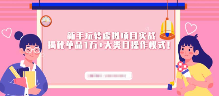 新手玩转虚拟项目实战，揭秘单品1万+大类目操作模式【视频课程】艺创吧-网创项目资源站-副业项目-创业项目-搞钱项目艺创吧