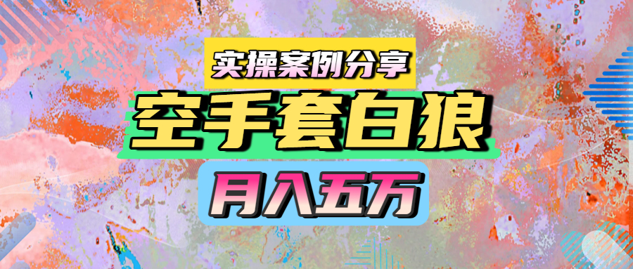 空手套白狼，月入五万，实操案例分享艺创吧-网创项目资源站-副业项目-创业项目-搞钱项目艺创吧