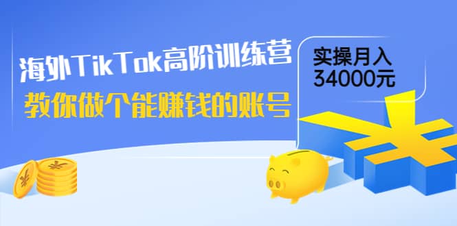 海外TikTok高阶训练营：教你做个能赚钱的账号，实操月入34000元！艺创吧-网创项目资源站-副业项目-创业项目-搞钱项目艺创吧