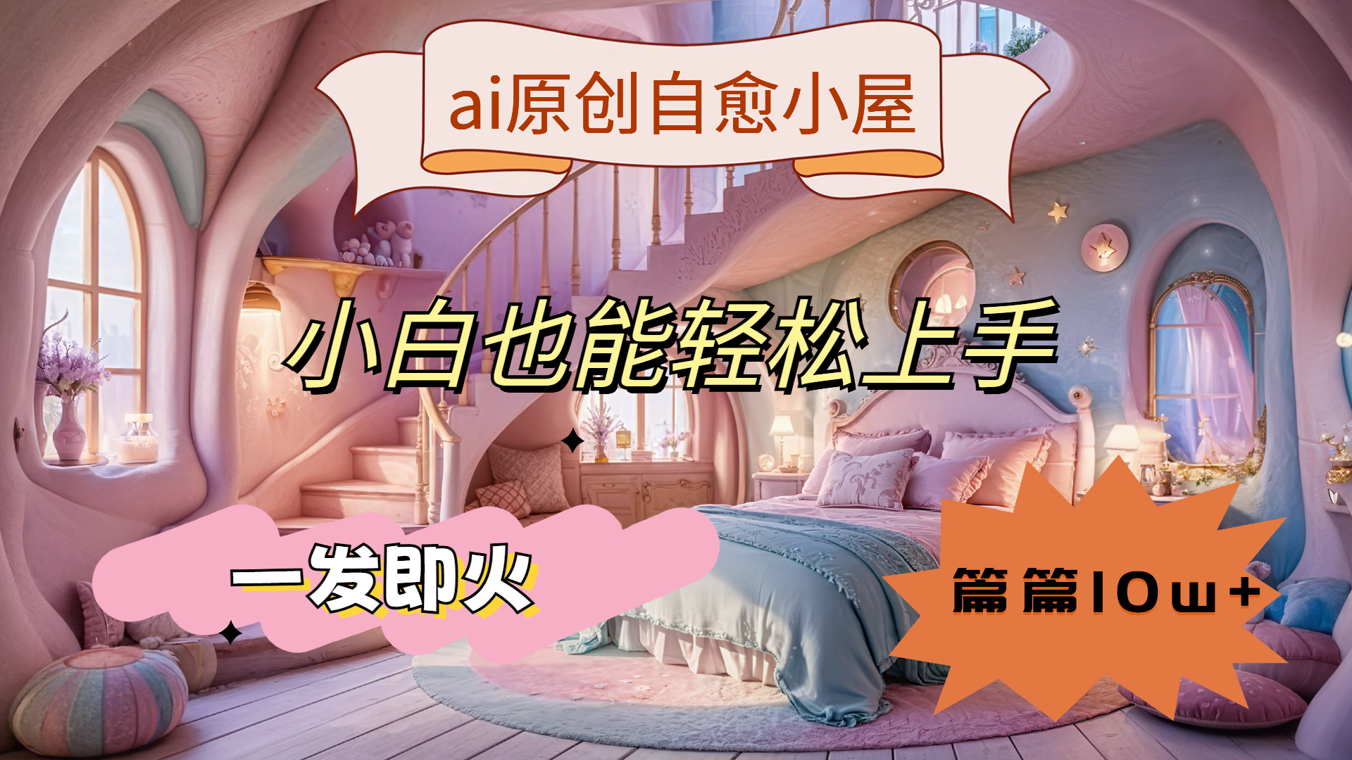 ai原创治愈小屋，小白也能轻松上手，一发即火，篇篇10w+艺创吧-网创项目资源站-副业项目-创业项目-搞钱项目艺创吧
