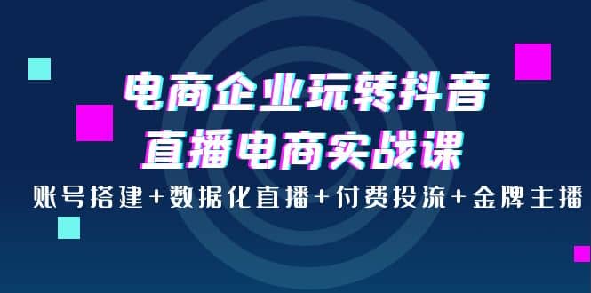 电商企业玩转抖音直播电商实战课：账号搭建+数据化直播+付费投流+金牌主播艺创吧-网创项目资源站-副业项目-创业项目-搞钱项目艺创吧