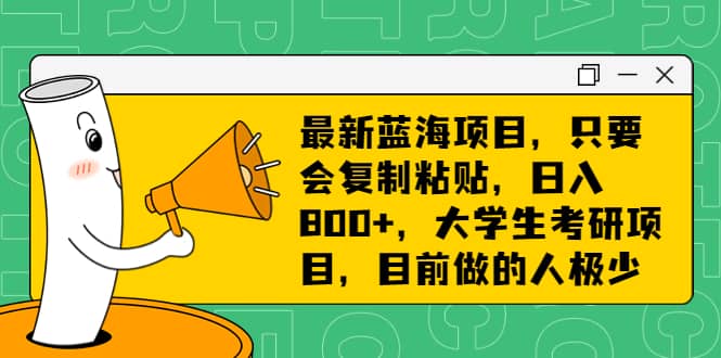 最新蓝海项目，只要会复制粘贴，日入800+，大学生考研项目，目前做的人极少艺创吧-网创项目资源站-副业项目-创业项目-搞钱项目艺创吧
