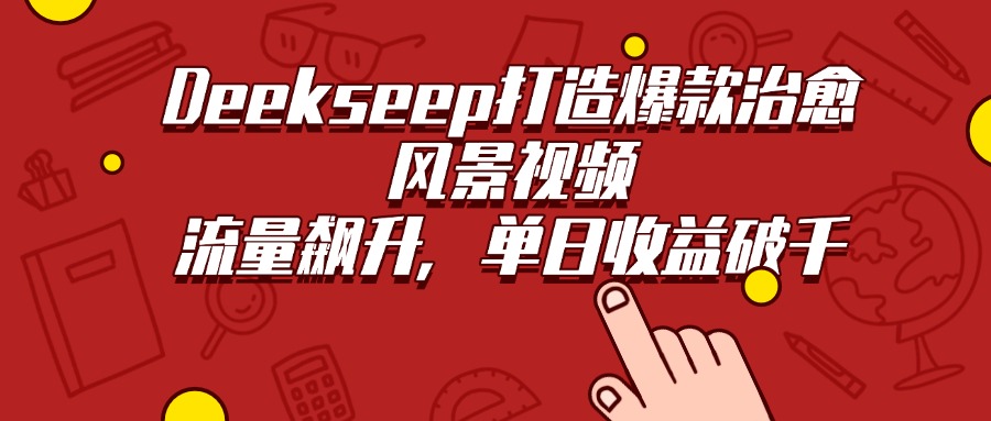Deekseep打造爆款治愈风景视频，流量飙升，单日收益破千艺创吧-网创项目资源站-副业项目-创业项目-搞钱项目艺创吧
