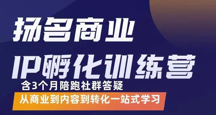 杨名商业IP孵化训练营，从商业到内容到转化一站式学 价值5980元艺创吧-网创项目资源站-副业项目-创业项目-搞钱项目艺创吧