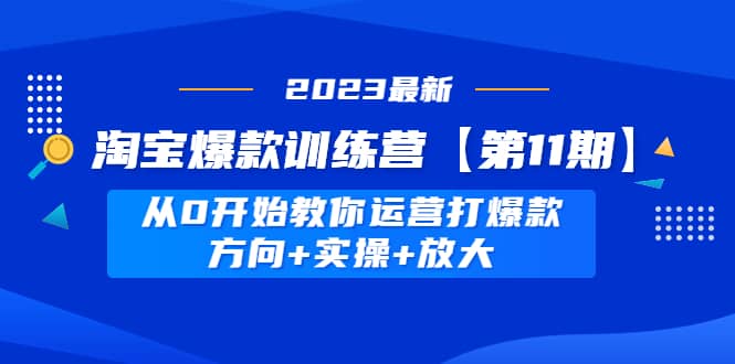 淘宝爆款训练营【第11期】 从0开始教你运营打爆款，方向+实操+放大艺创吧-网创项目资源站-副业项目-创业项目-搞钱项目艺创吧