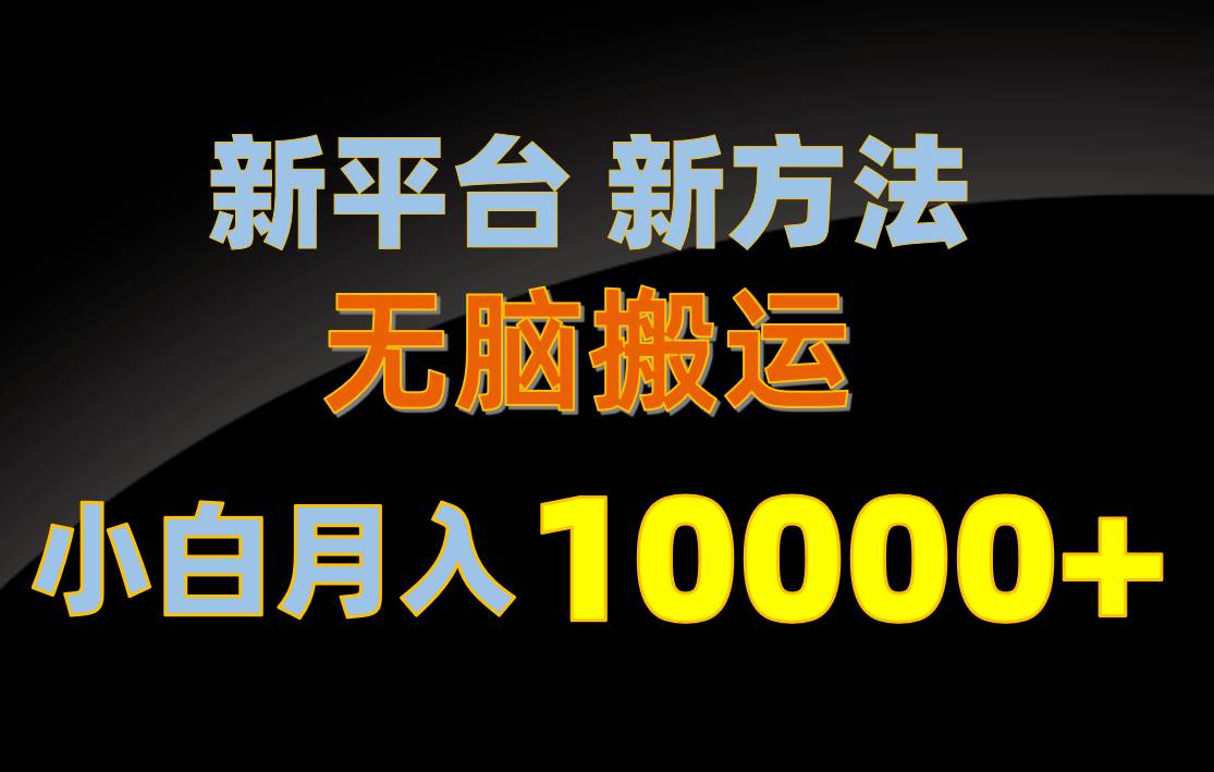 新平台新方法，无脑搬运，月赚10000+，小白轻松上手不动脑艺创吧-网创项目资源站-副业项目-创业项目-搞钱项目艺创吧