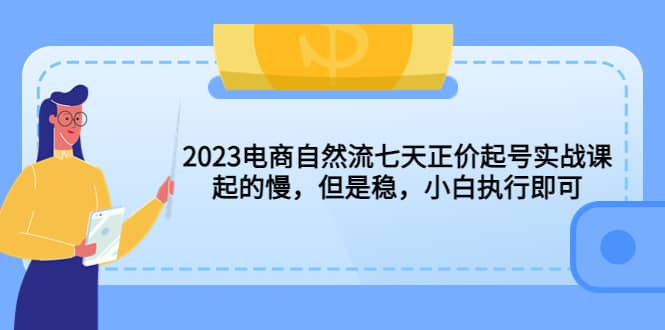 2023电商自然流七天正价起号实战课：起的慢，但是稳，小白执行即可艺创吧-网创项目资源站-副业项目-创业项目-搞钱项目艺创吧