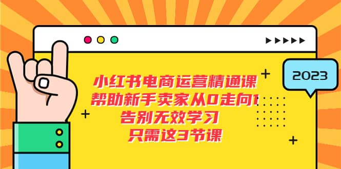 小红书电商·运营精通课，帮助新手卖家从0走向1 告别无效学习（7节视频课）艺创吧-网创项目资源站-副业项目-创业项目-搞钱项目艺创吧