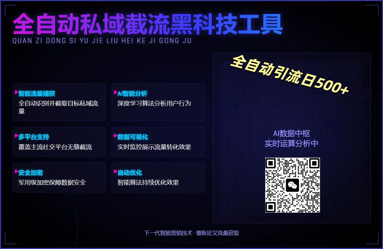 全自动私域截流黑科技工具——全自动引流日500+艺创吧-网创项目资源站-副业项目-创业项目-搞钱项目艺创吧