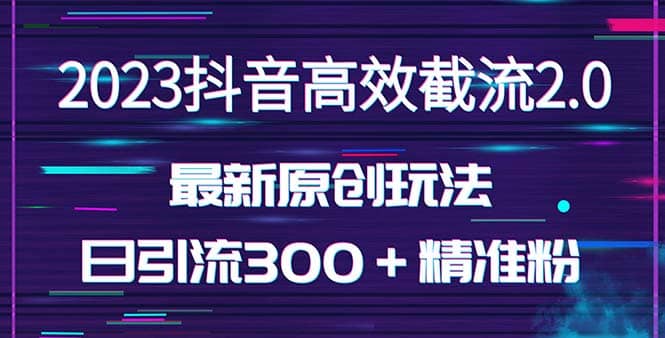 日引300＋创业粉，独家抖音高效截流2.0玩法（价值1280）艺创吧-网创项目资源站-副业项目-创业项目-搞钱项目艺创吧