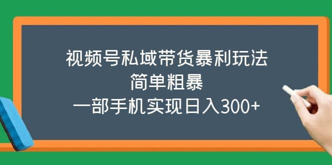 视频号私域带货暴利玩法，简单粗暴艺创吧-网创项目资源站-副业项目-创业项目-搞钱项目艺创吧