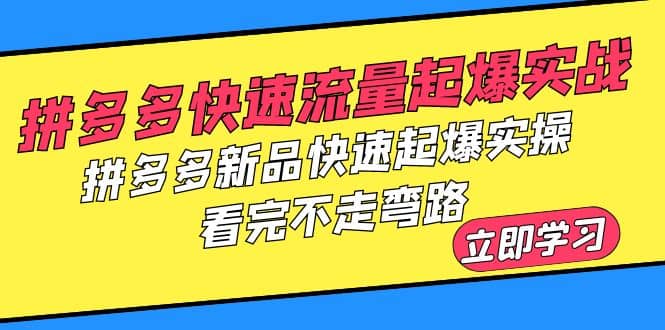 拼多多-快速流量起爆实战，拼多多新品快速起爆实操，看完不走弯路艺创吧-网创项目资源站-副业项目-创业项目-搞钱项目艺创吧