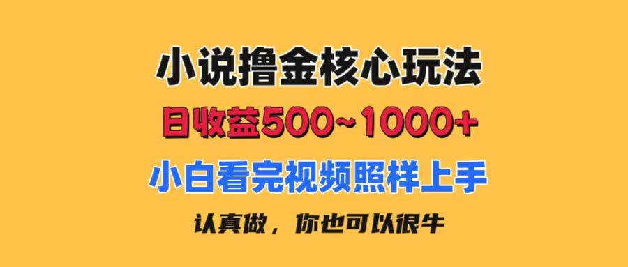 小说撸金核心玩法，日收益500-1000+，小白看完照样上手，0成本有手就行艺创吧-网创项目资源站-副业项目-创业项目-搞钱项目艺创吧