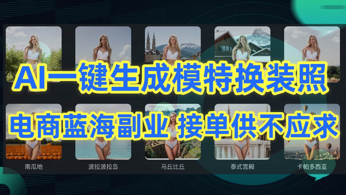 AI制作一键生成模特换装照，电商蓝海副业供不应求艺创吧-网创项目资源站-副业项目-创业项目-搞钱项目艺创吧