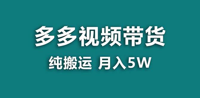 【蓝海项目】拼多多视频带货 纯搬运一个月搞了5w佣金，小白也能操作 送工具艺创吧-网创项目资源站-副业项目-创业项目-搞钱项目艺创吧