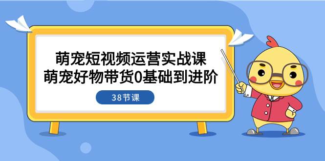 萌宠·短视频运营实战课：萌宠好物带货0基础到进阶（38节课）艺创吧-网创项目资源站-副业项目-创业项目-搞钱项目艺创吧