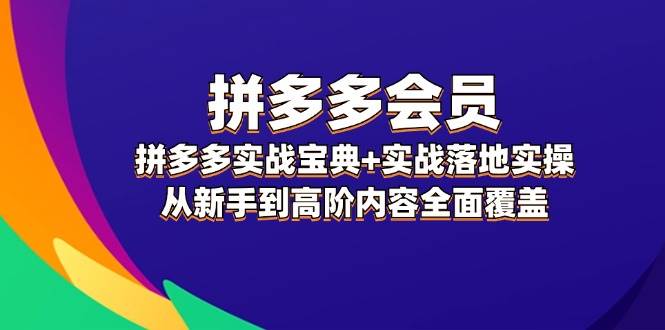 拼多多 会员，拼多多实战宝典+实战落地实操，从新手到高阶内容全面覆盖艺创吧-网创项目资源站-副业项目-创业项目-搞钱项目艺创吧