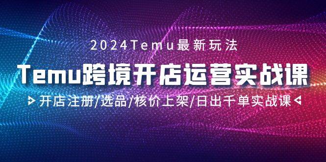 2024Temu跨境开店运营实战课，开店注册/选品/核价上架/日出千单实战课艺创吧-网创项目资源站-副业项目-创业项目-搞钱项目艺创吧