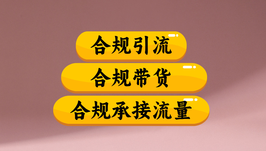 合规引流、合规并且高效地做带货、合规承接流量（揭秘）艺创吧-网创项目资源站-副业项目-创业项目-搞钱项目艺创吧