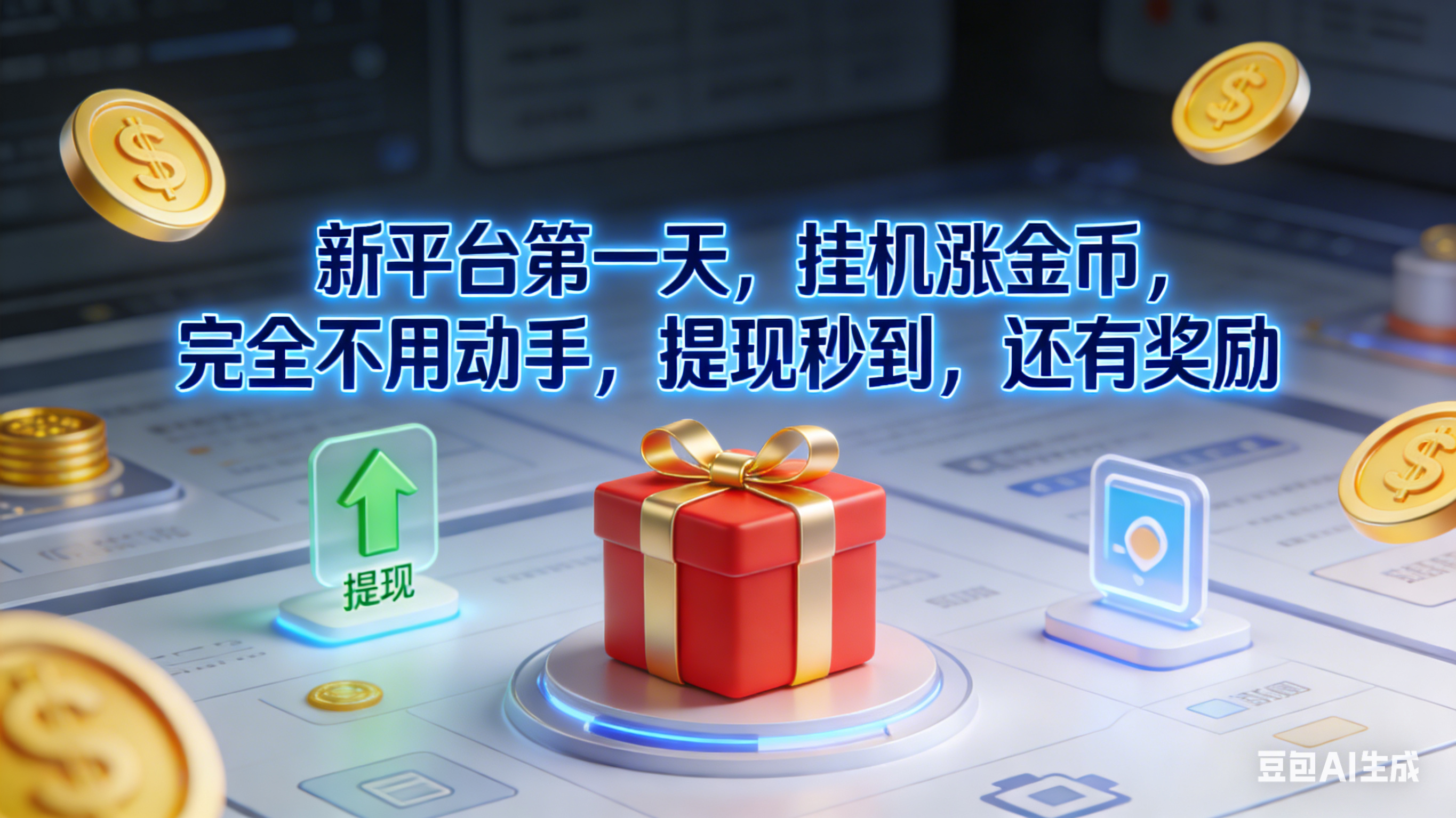 新平台第一天，挂机涨金币，完全不用动手，提现秒到，还有奖励艺创吧-网创项目资源站-副业项目-创业项目-搞钱项目艺创吧